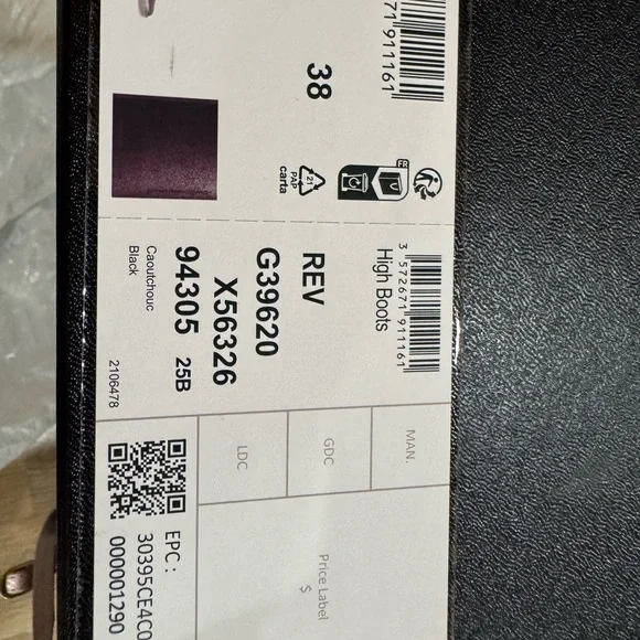 CHANEL Rubber Black and White Logo Rain Boots - Picture 3 of 3